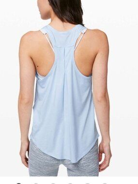Lululemon love tank pleated tank top breezy light blue size 4